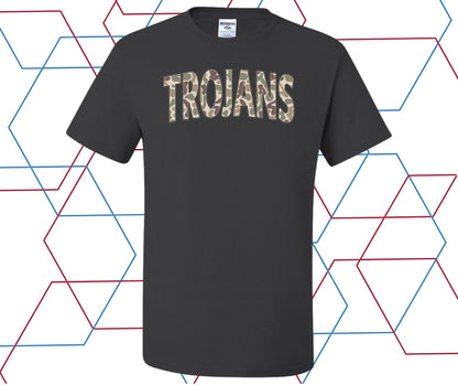 Trojans Camo Curve Graphic Tee