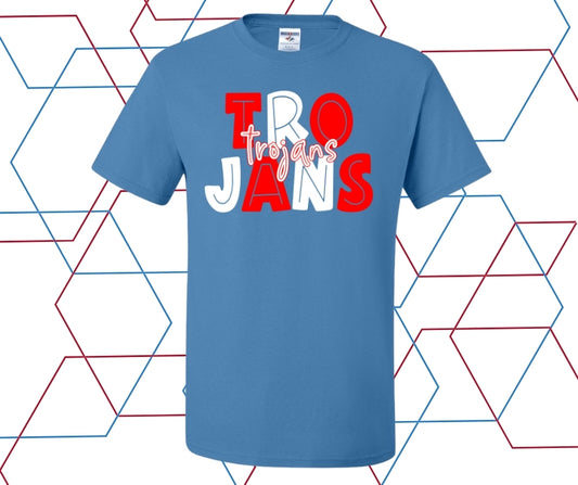Trojans Red/White Block Graphic Tee