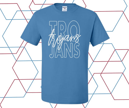 Trojans Outline Block Graphic Tee