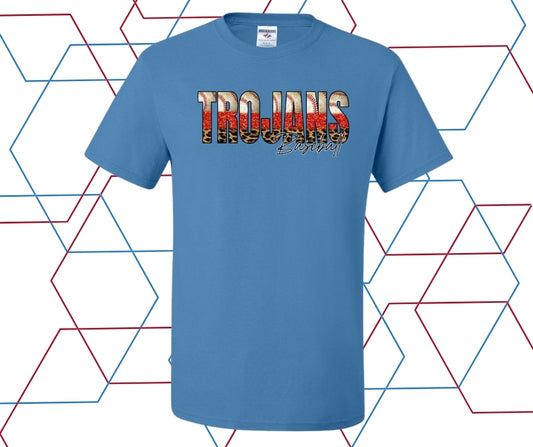Trojans Baseball Leopard  Graphic Tee