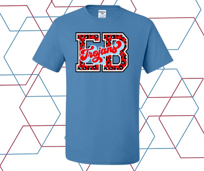 EB Trojans Leopard Block Stacked Graphic Tee