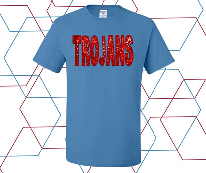 Trojans Faux Sequin Bow Graphic Tee