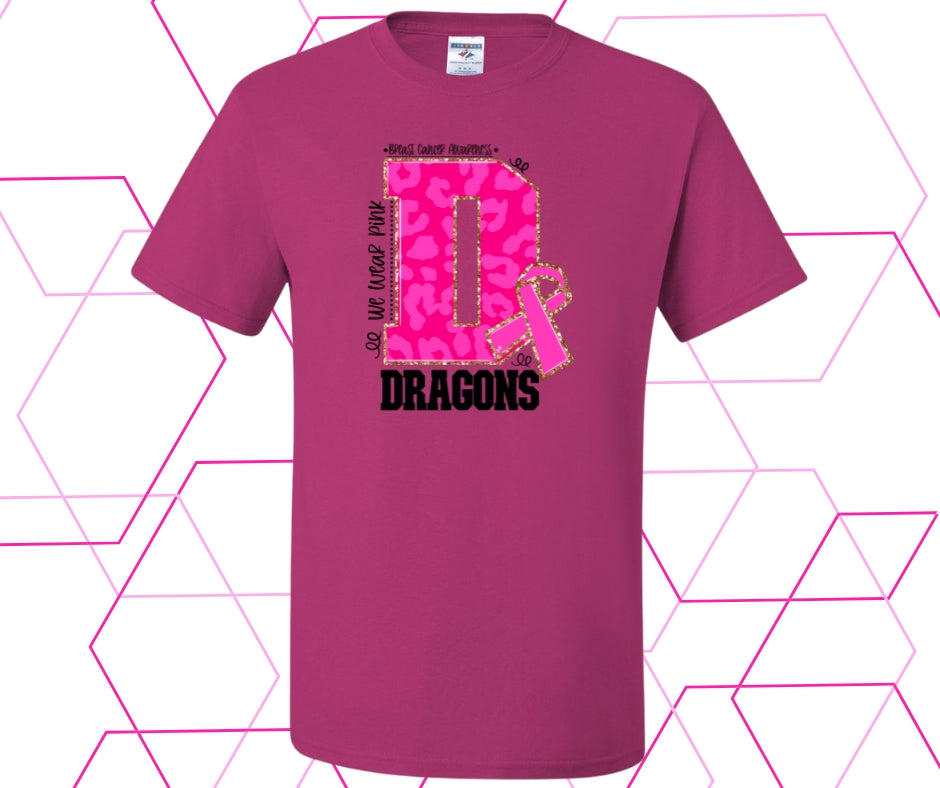 Dragons Pink Out D Graphic Tee