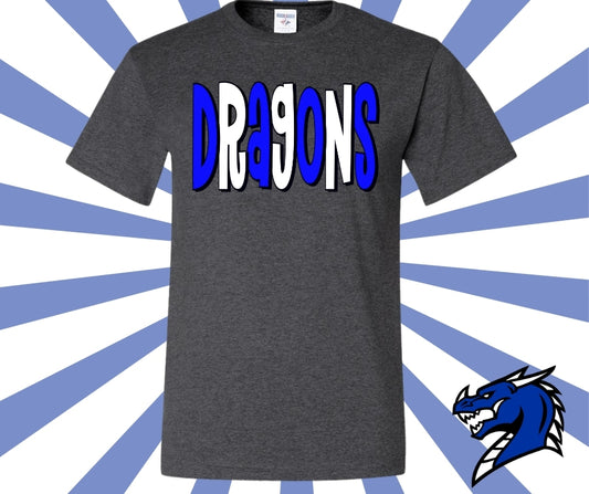 Dragons Blue/White Block Graphic Tee