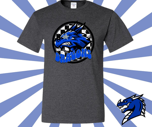 Dragons Checkered Mascot Graphic Tee