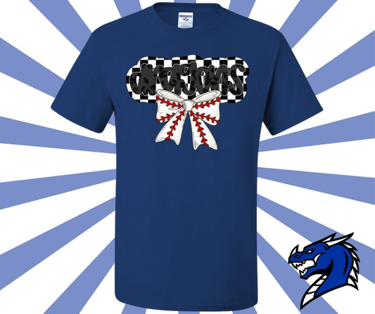 Dragons Checkered Baseball Coquette Graphic Tee