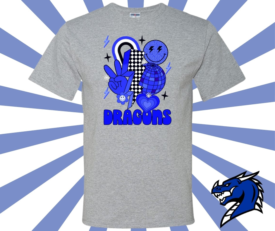 Dragons Retro Art Graphic Tee
