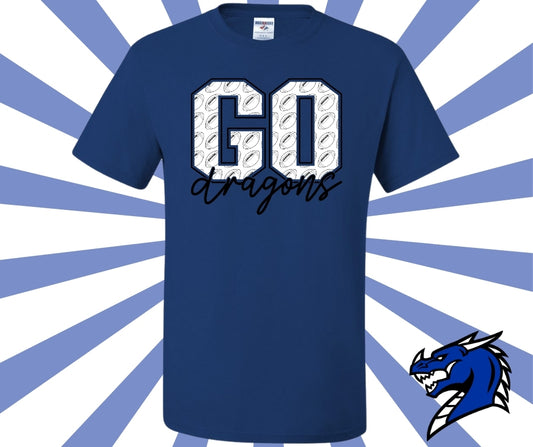 Go Dragons Football Graphic Tee