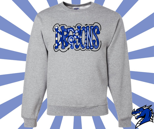 Dragons Doodle Dot Graphic Sweatshirt