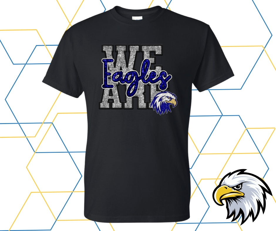 We Are Eagles Faux Rhinestone Graphic Tee
