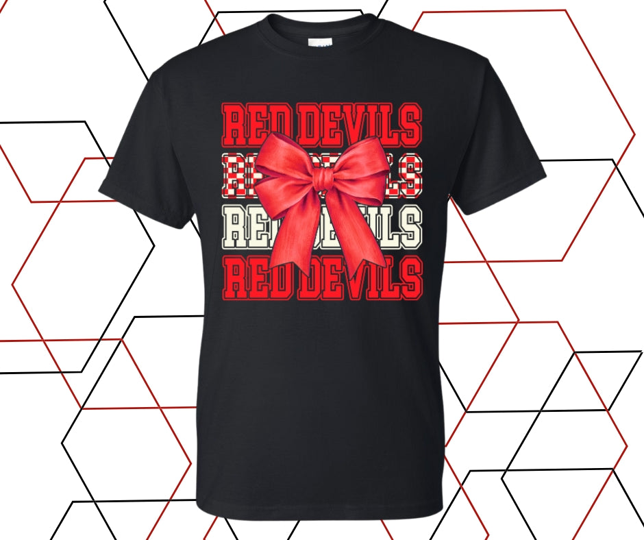 Red Devils Coquette Bow Graphic Tee