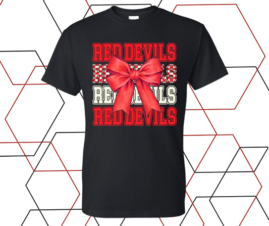Red Devils Coquette Bow Graphic Tee