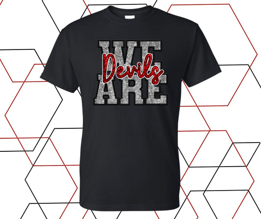 We Are Devils Faux Rhinestone Graphic Tee