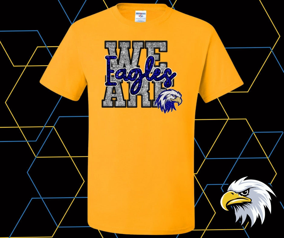 We Are Eagles Faux Rhinestone Graphic Tee