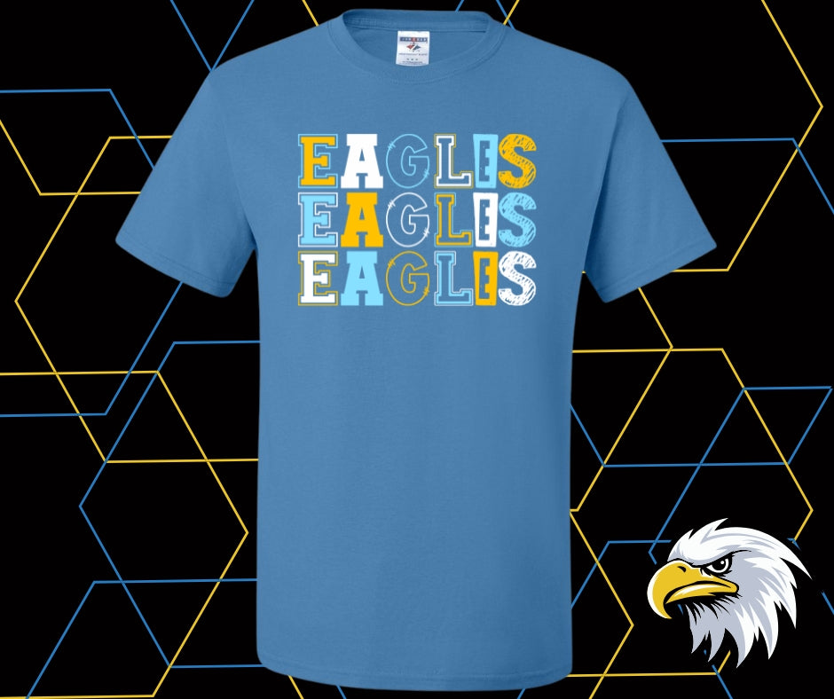 Eagles Varsity Block Blue/Gold Graphic Tee