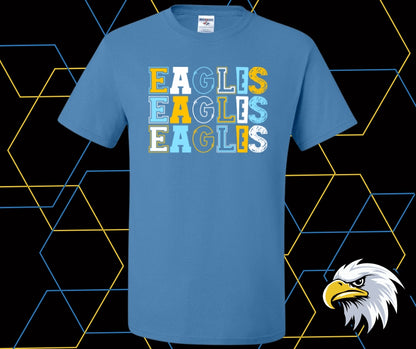 Eagles Varsity Block Blue/Gold Graphic Tee