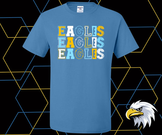 Eagles Varsity Block Blue/Gold Graphic Tee