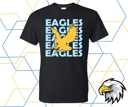 Eagles Stacked Blue Graphic Tee
