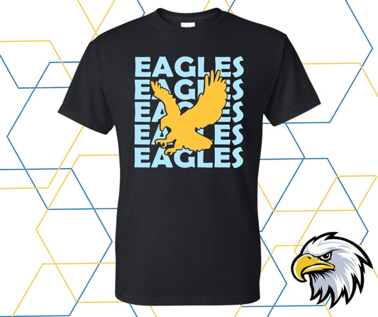 Eagles Stacked Blue Graphic Tee