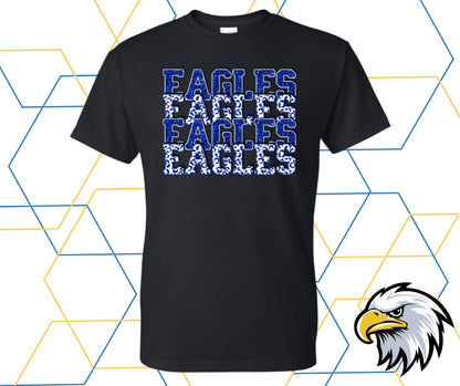 Eagles Faux Glitter Stacked Blue Graphic Tee