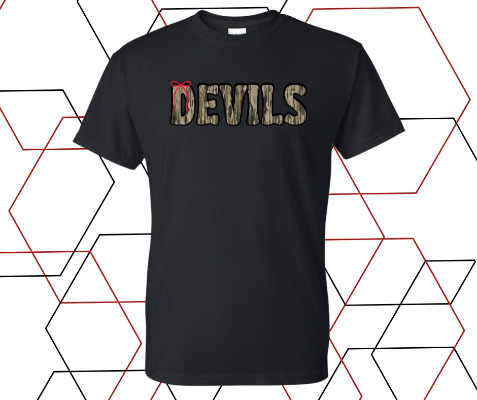 Devils Bottomland Camo With Bow Graphic Tee