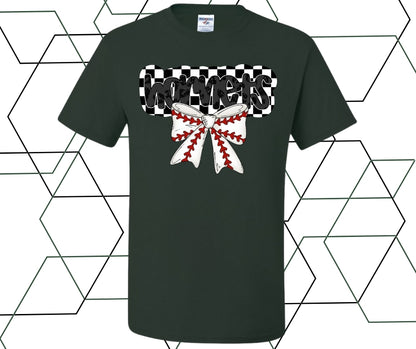 Hornets Checkered Baseball Coquette Graphic Tee
