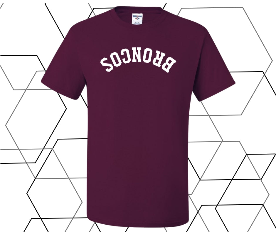 Broncos Upside Down Curve Graphic Tee