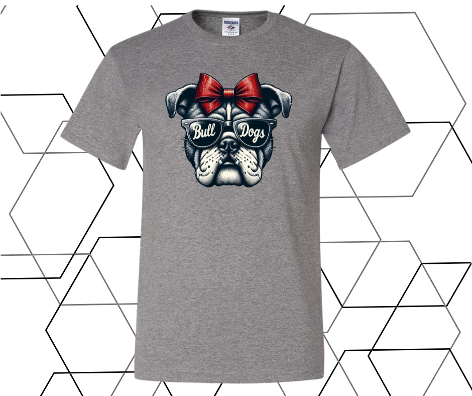 Girly Bulldogs Mascot Graphic Tee