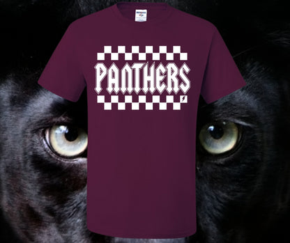 Panthers Checkered Retro Graphic Tee