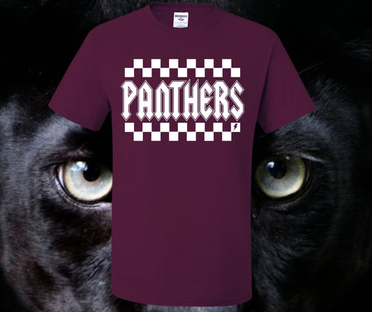Panthers Checkered Retro Graphic Tee