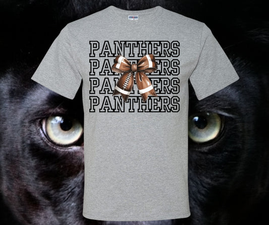 Panthers Football Coquette Graphic Tee