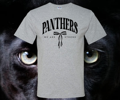 Panthers We Are Strong Coquette Bow Graphic Tee