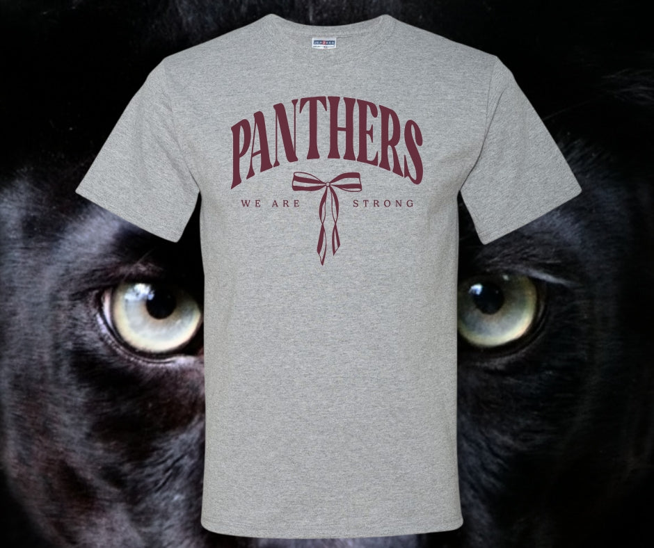 Panthers We Are Strong Coquette Bow Graphic Tee