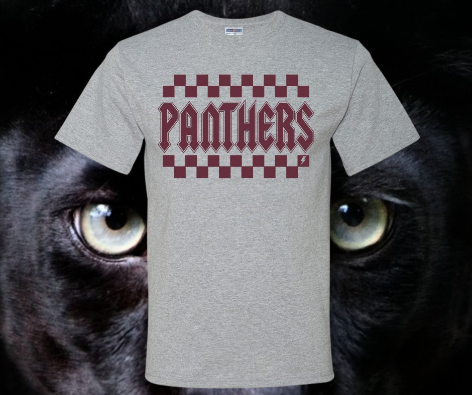 Panthers Checkered Retro Graphic Tee