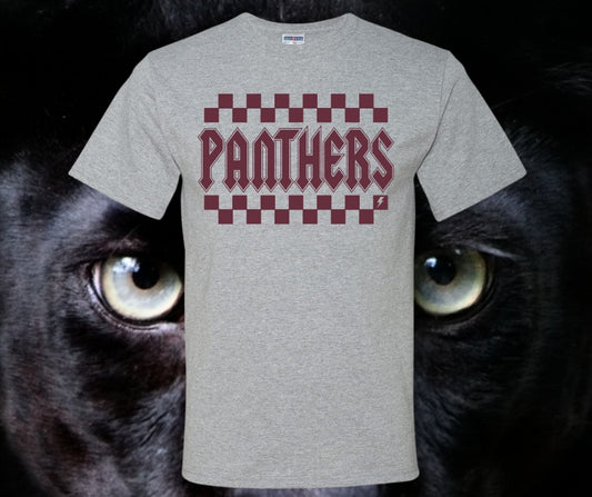 Panthers Checkered Retro Graphic Tee