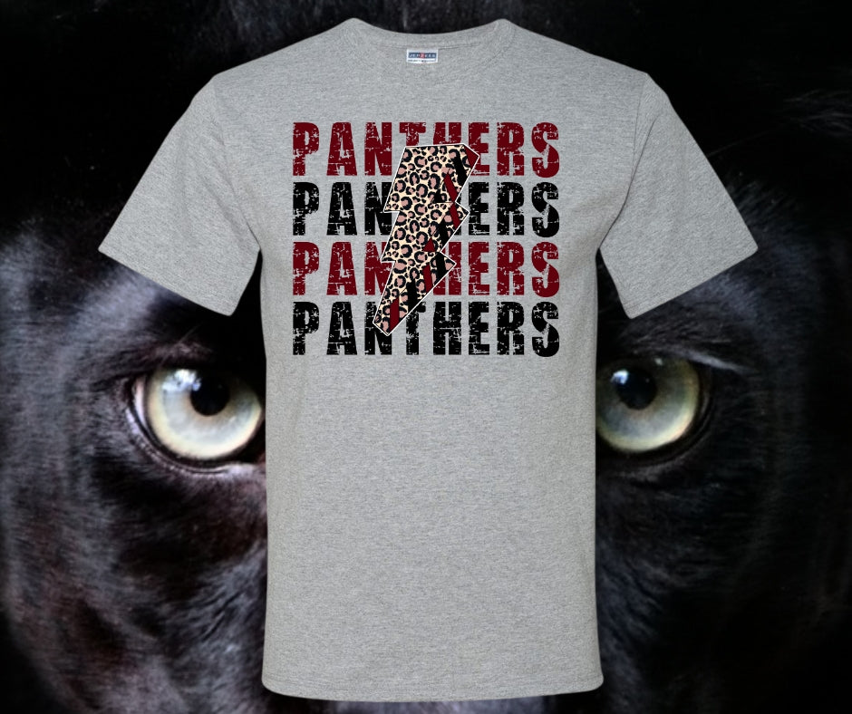 Panthers Distressed Lightning Bolt Graphic Tee