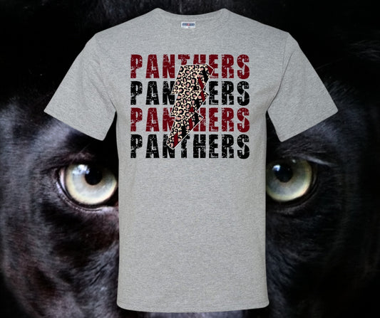 Panthers Distressed Lightning Bolt Graphic Tee