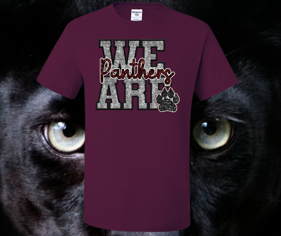 We Are Panthers Faux Rhinestone Graphic Tee