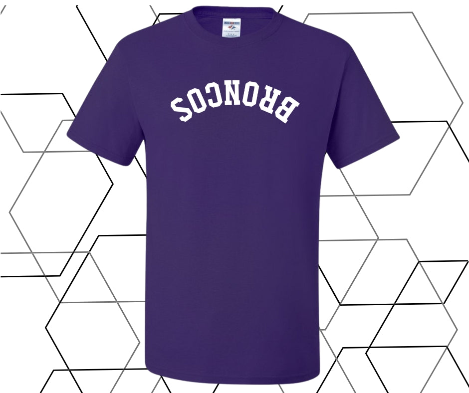 Broncos Upside Down Curve Graphic Tee