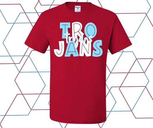 Trojans Columbia/White Block Graphic Tee