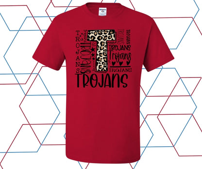 Trojans Leopard Collage Graphic Tee