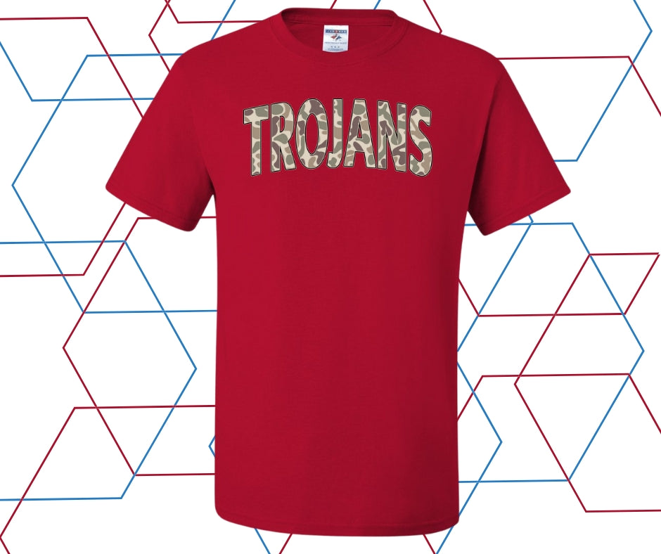 Trojans Camo Curve Graphic Tee