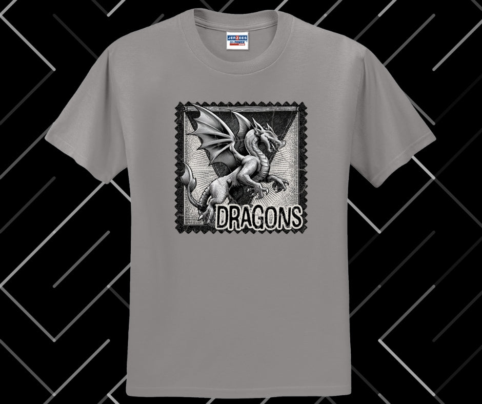 Dragons Stamp Graphic Tee & Sweatshirt