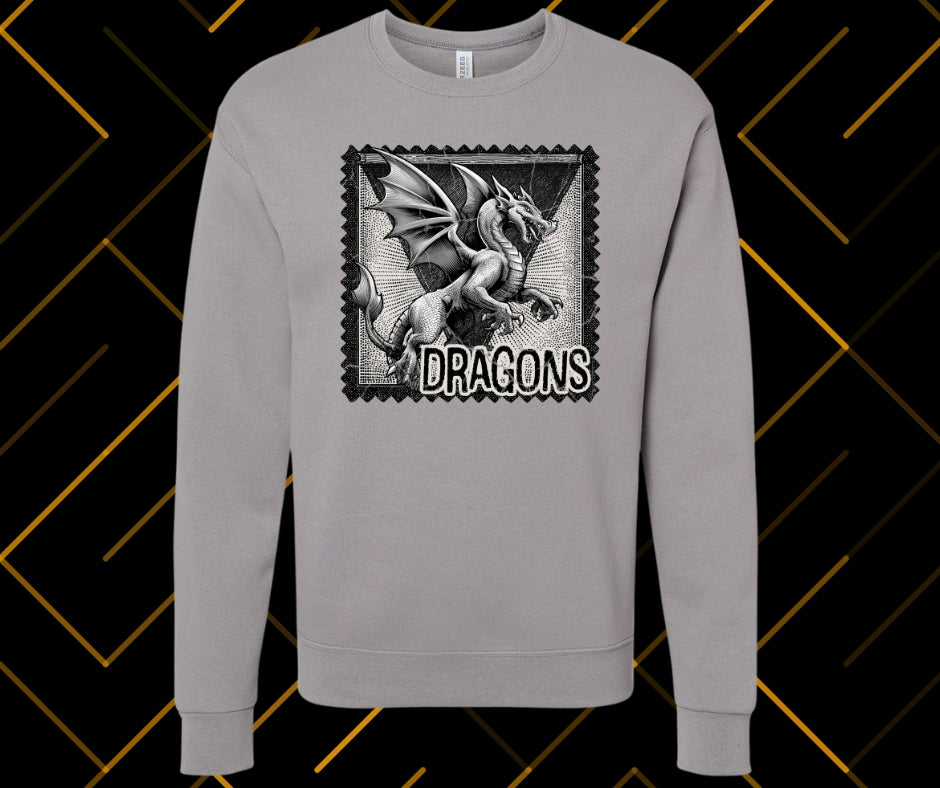Dragons Stamp Graphic Tee & Sweatshirt