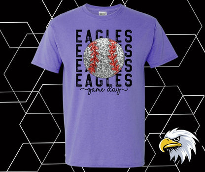 Eagles Faux Sequin Baseball Graphic Tee