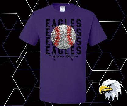 Eagles Faux Sequin Baseball Graphic Tee