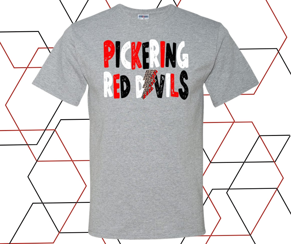 Pickering Red Devils Lightning Bolt Graphic Tee
