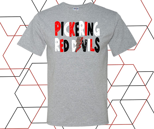 Pickering Red Devils Lightning Bolt Graphic Tee