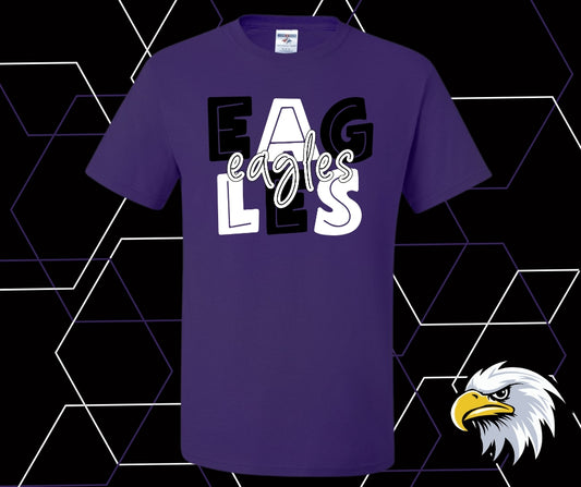 Eagles White/Black Block Graphic Tee