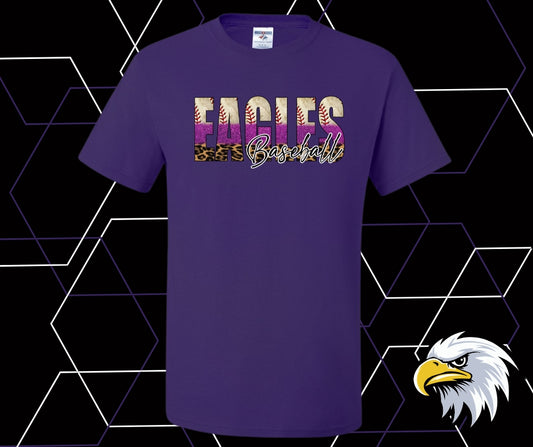 Eagles Baseball Leopard Graphic Tee